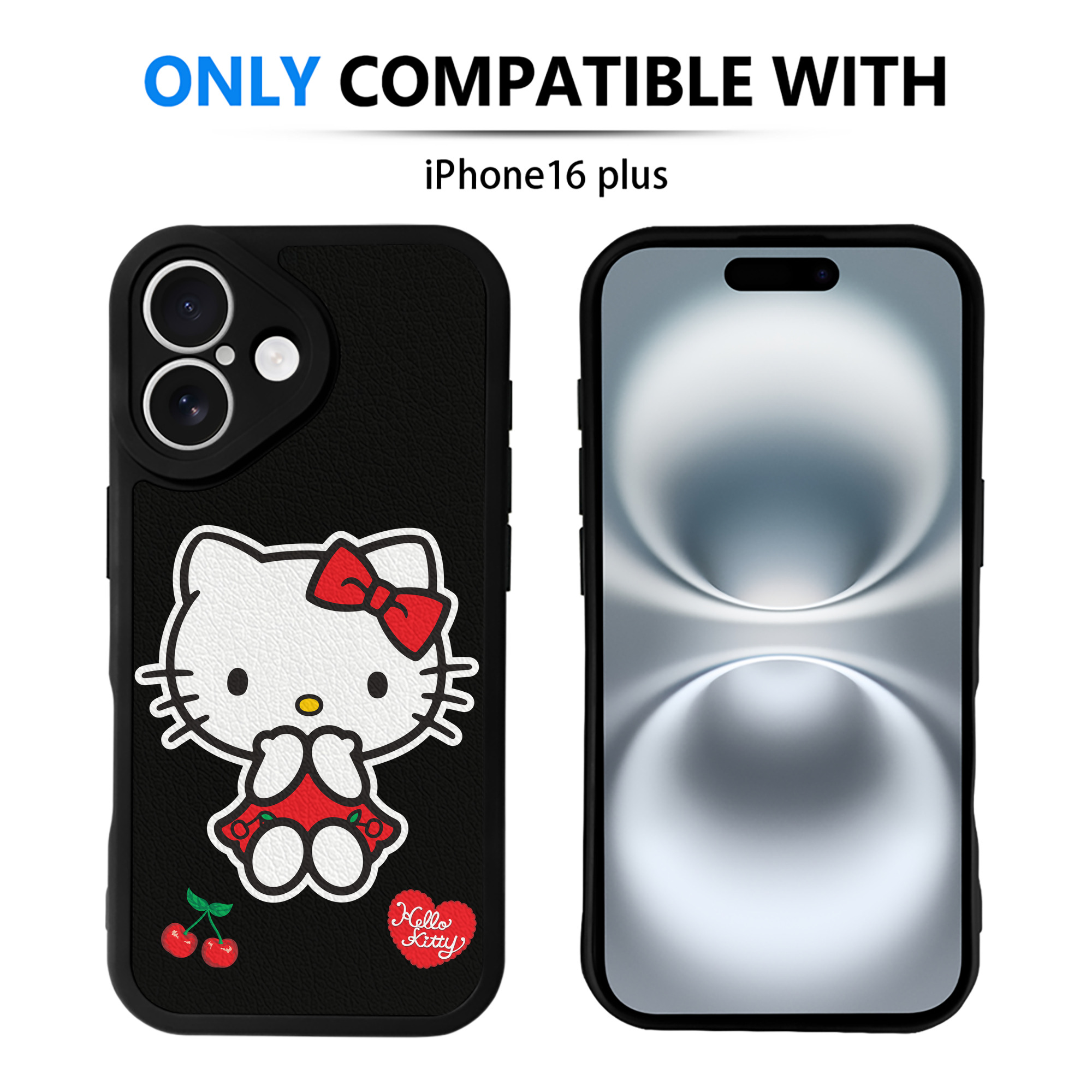 （画像用） Hello Kitty ハローキティ 【iPhone 16シリーズ対応】シリコンスマホケース（レザー調） 材質：シリコン